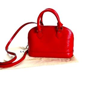 Authentic LV Red NANO Epi Alma Handbag